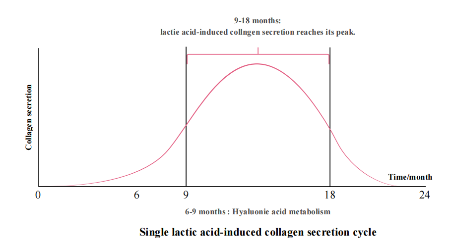 Secreci&oacute;n de col&aacute;geno PLLA