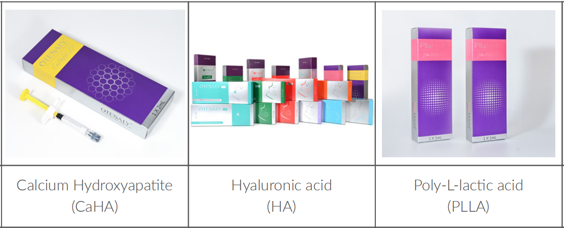 AOMA CaHA frente a HA Filler frente a PLLA